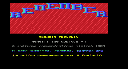 Nemesis the Warlock Title Screen